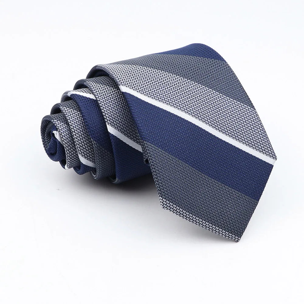 Nuova Cravatta Scozzese Jacquard Da 6 Cm Per Uomo Classiche A Quadri In Poliestere