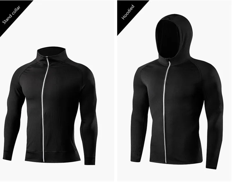 Top coat sportivo da uomo con tasche, attrezzatura fitness, giacche da corsa, abbigliamento sportivo, allenamento, jogging, felpe
