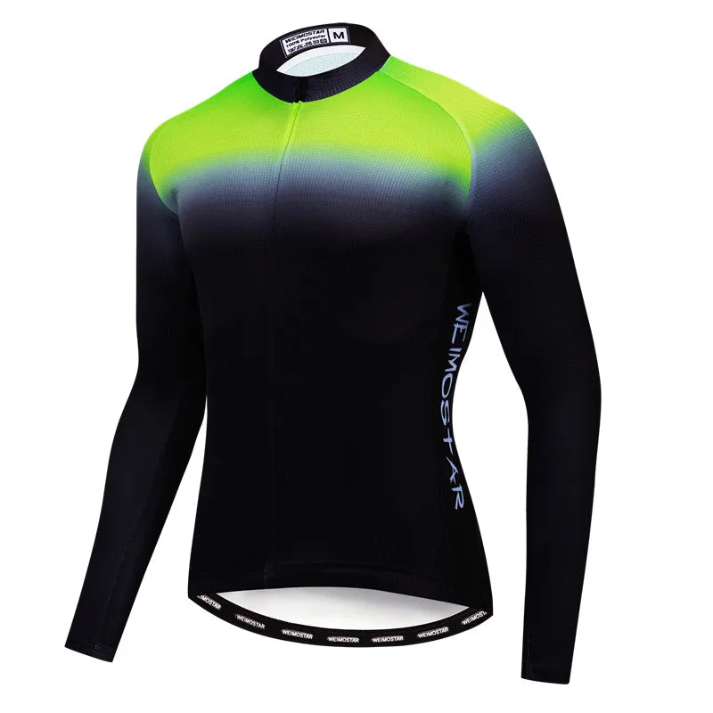 Weimostar Maglia Ciclismo Uomo Manica Lunga Autunno MTB Strada Traspirante Con Tasche Abbigliamento Per Bicicletta