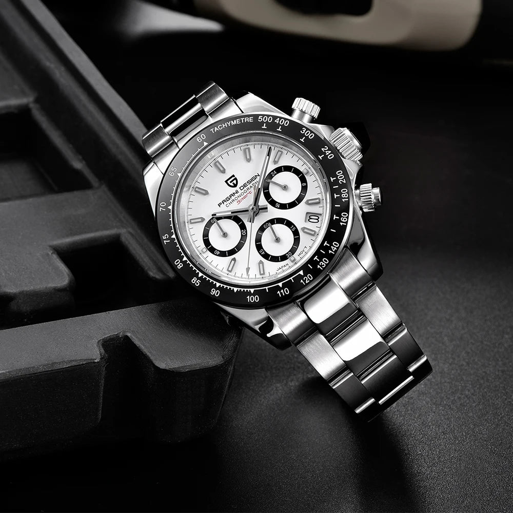 PAGANI DESIGN 2024 PD1644 Orologio Da Polso Uomo Quarzo Cronografo 100M Vetro Zaffiro Quadrante Meteorite