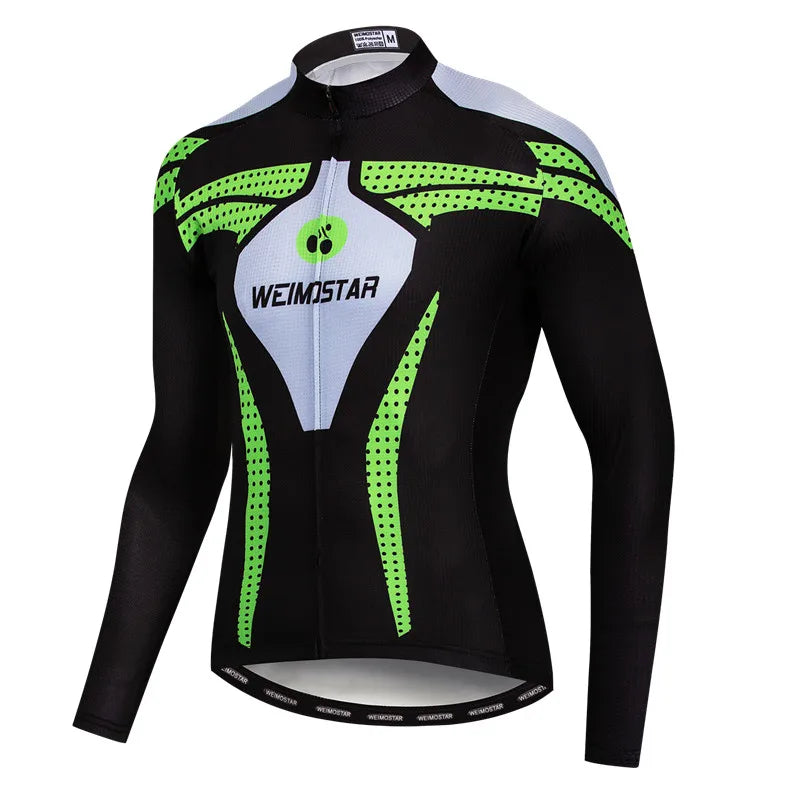Weimostar Maglia Ciclismo Uomo Manica Lunga Autunno MTB Strada Traspirante Con Tasche Abbigliamento Per Bicicletta