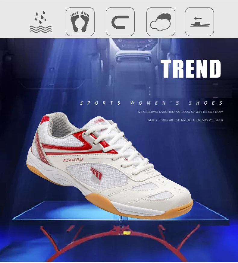 Quaoar Nuove Scarpe Da Ping Pong Professionali Per Uomo E Donna Antiscivolo Leggere Sneakers Da Badminton Blu Rosse