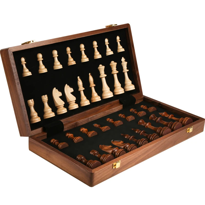 Set Scacchi Pieghevole In Legno Qualita Tradizionale E Classico Scacchiera Gioco Da Tavolo Massiccio Lavorati A Mano