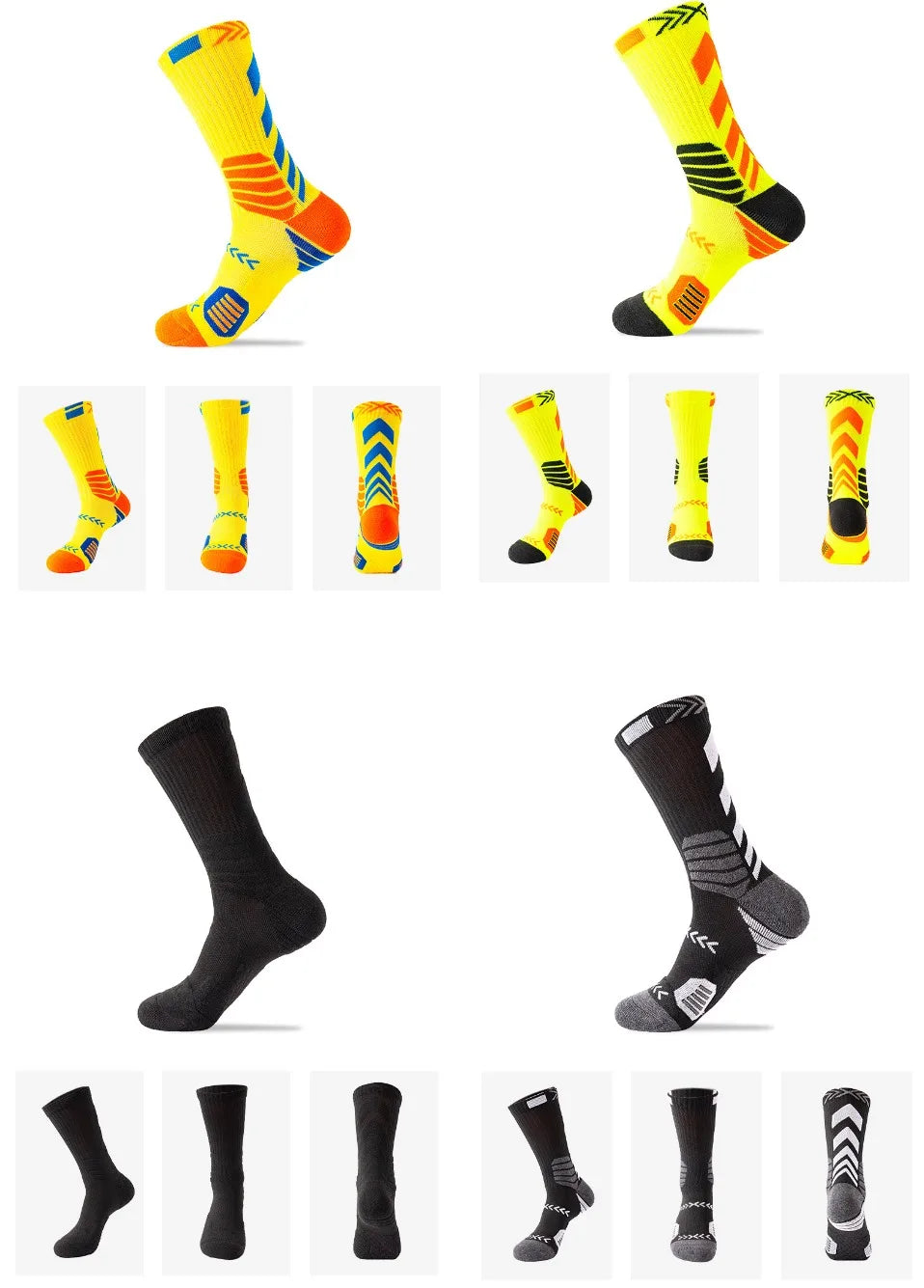 Elite Sport Calzini Da Basket Compressione Corsa Uomo Nero Traspiranti Per Ciclismo Escursionismo Professionale