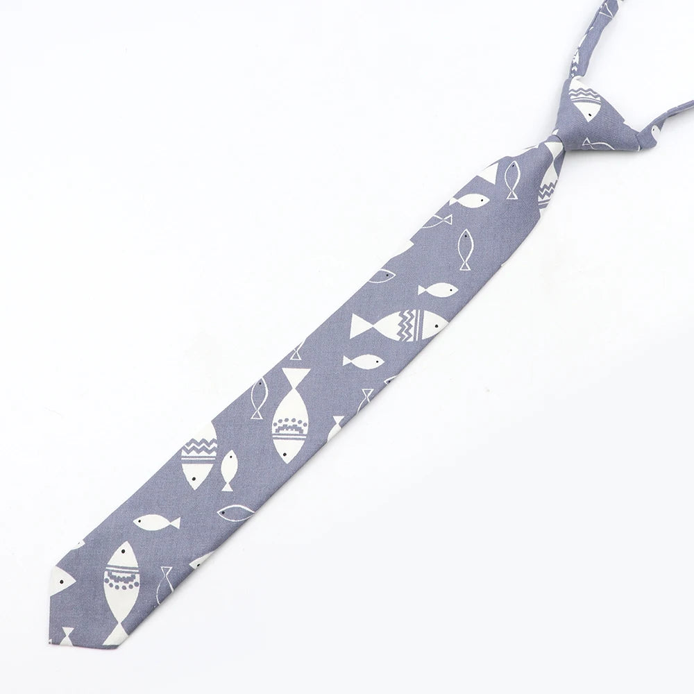 Cravatta Sottile Da Scuola Per Ragazzi E Ragazze Design Tinta Unita Scozzese Floreale Cartoon Casual