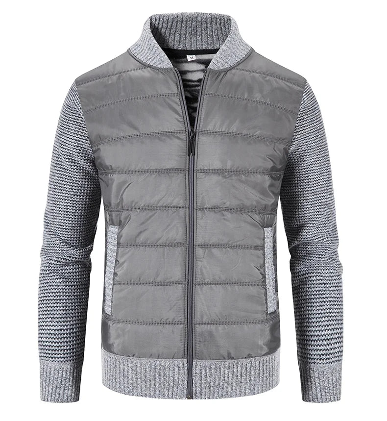 Giacca Uomo Invernale Spessa In Pile Con Zip Intera Antivento Collo A O In Maglia Calda