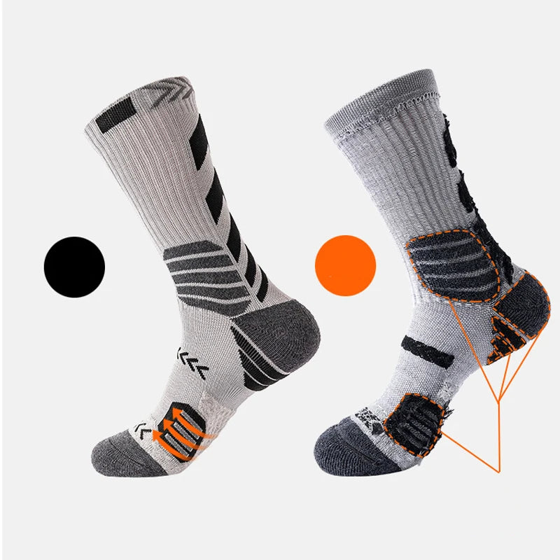 Elite Sport Calzini Da Basket Compressione Corsa Uomo Nero Traspiranti Per Ciclismo Escursionismo Professionale