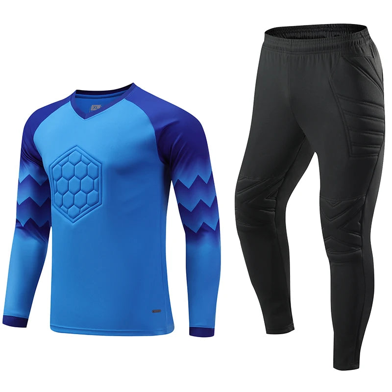 Nuova Uniforme Da Calcio Allenamento Uomo Portiere Maglia Da Calcio Per Bambini Set Pantaloni Protettivi In Poliestere
