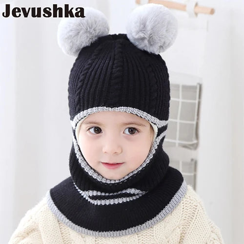 Cappellino Passamontagna Invernale Per Neonati E Bambini Con Fodera In Pile E Orecchie Da Gatto HT073