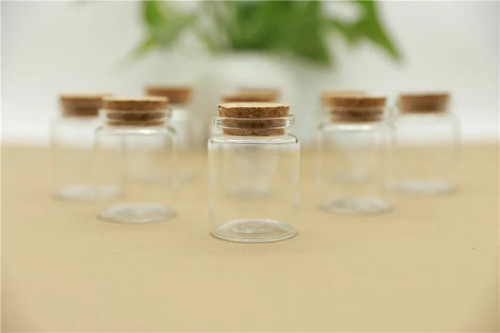 Set Di 6 Barattoli Di Vetro Da 60 Ml Con Tappo Per Conservazione Spezie Dolci Fiale E Caramelle