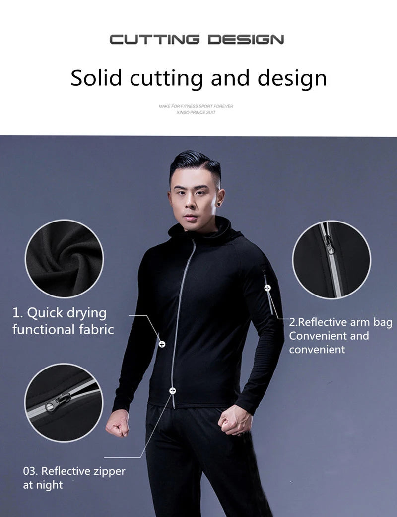 Top coat sportivo da uomo con tasche, attrezzatura fitness, giacche da corsa, abbigliamento sportivo, allenamento, jogging, felpe