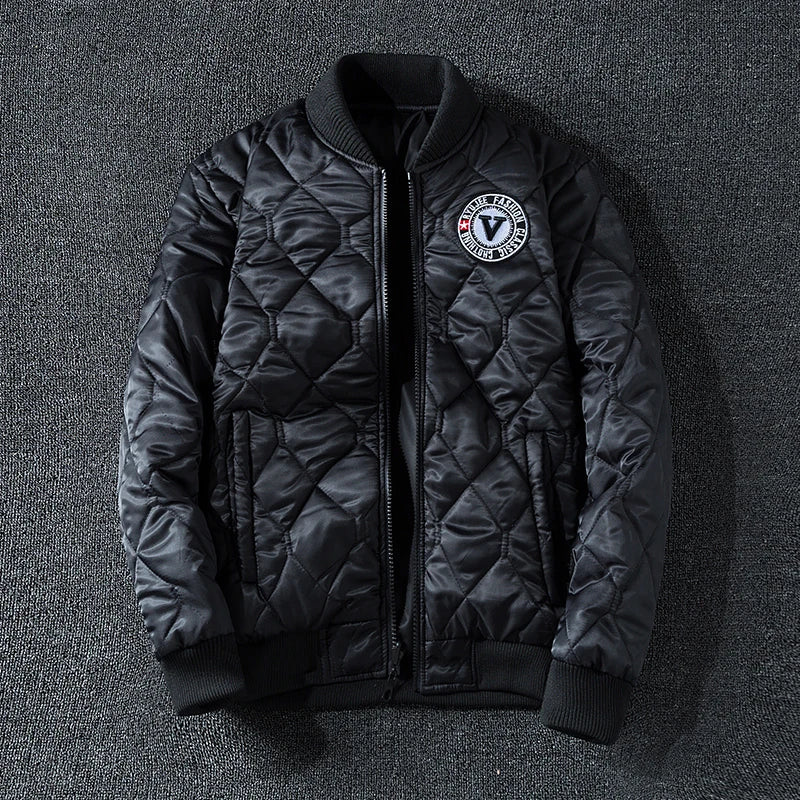 Giacca Bomber Invernale Da Uomo Reversibile Con Distintivo E Tasche Doppio Lato Per Motociclista Autunno