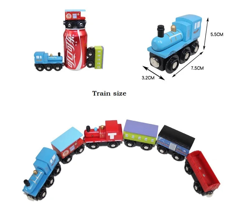 Treno Magnetico in Legno per Bambini Locomotiva con Binari Giochi Educativi Regalo di Compleanno