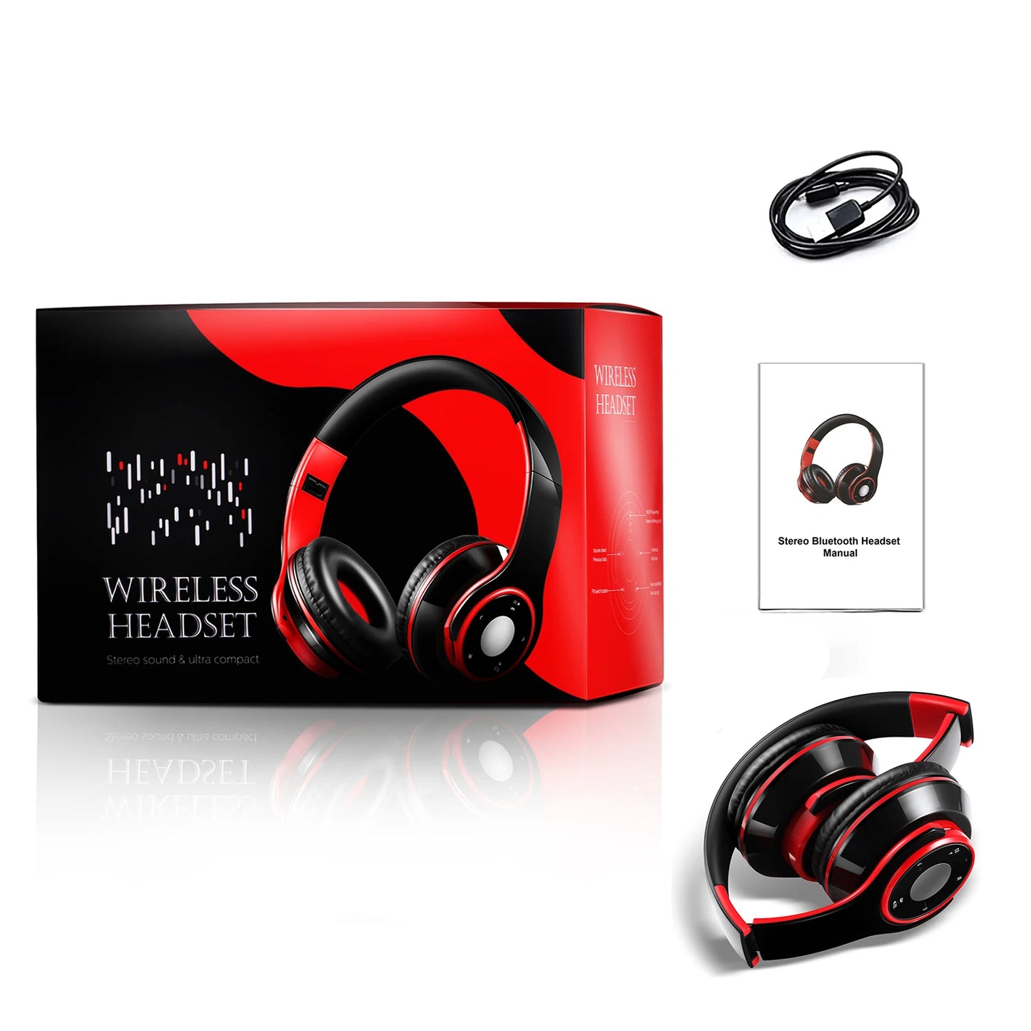Auricolari Colorati Wireless Bluetooth 5.3 Lettore Mp3 Integrato Cuffie Sportive Pieghevoli Suono Stereo Per Cellulare