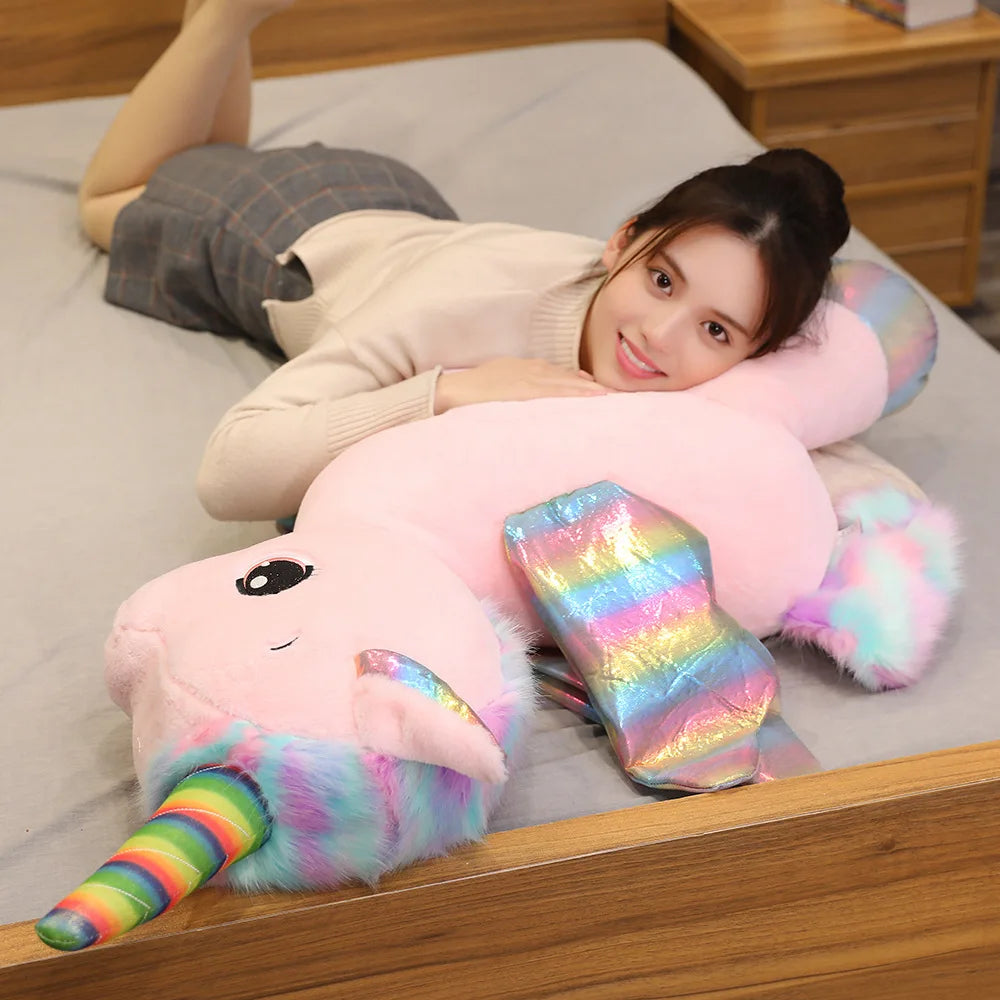 Peluche Unicorno Arcobaleno Con Ali 40 Cm Cuscino Morbido Regalo Per Ragazze Ideale Per Compleanno