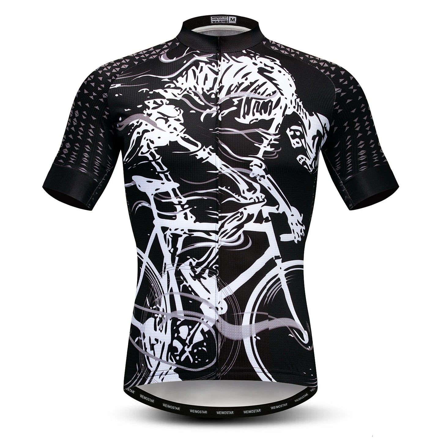 Jersey Da Ciclismo Uomo Skull Traspirante Estate Quick Dry Anti Sudore Riflettente Con Tasche MTB