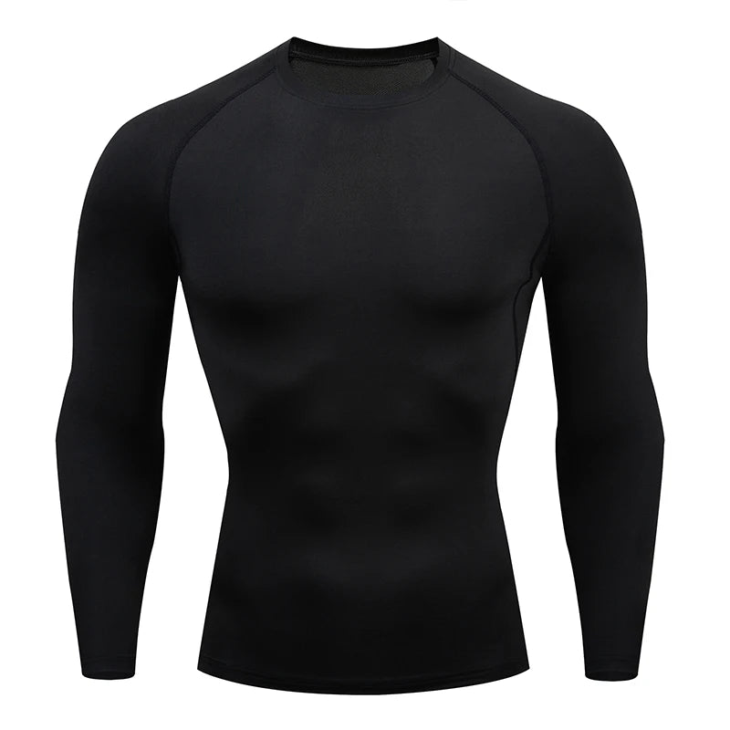 T-shirt da corsa a compressione da uomo Fitness Tight Manica lunga Camicie sportive Allenamento da jogging Top Palestra Abbigliamento sportivo Dry Fit Rashgard