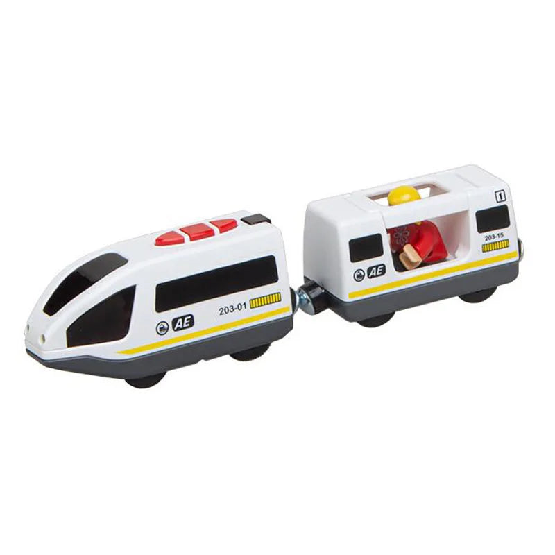 Set Trenini Elettrici Per Ferrovia In Legno Pista Del Treno Regalo Di Natale Per Bambini
