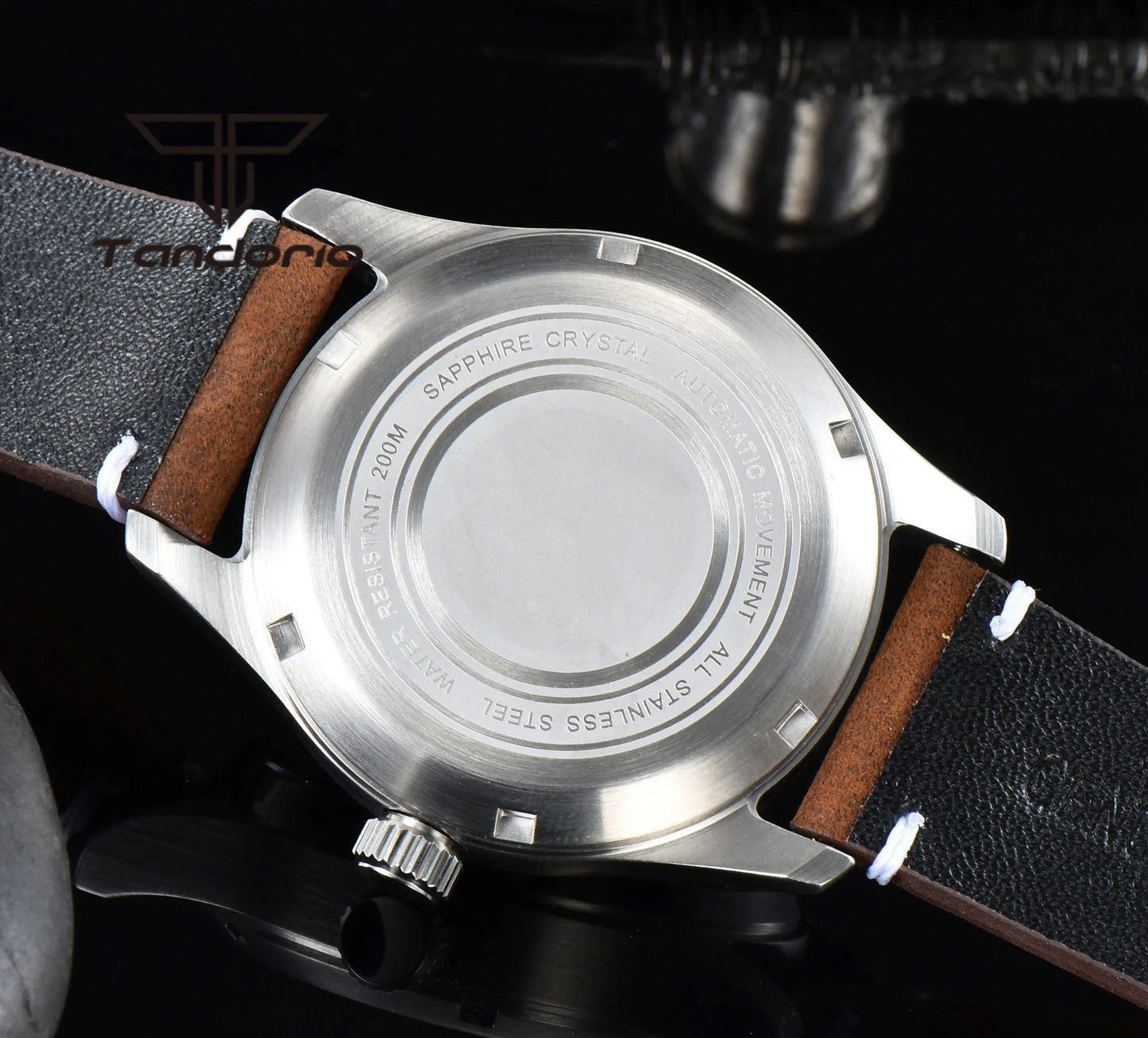 Orologio Diver Automatico Uomo Tandorio 39mm 20BAR Corona a Vite Vetro Zaffiro AR Lume Verde