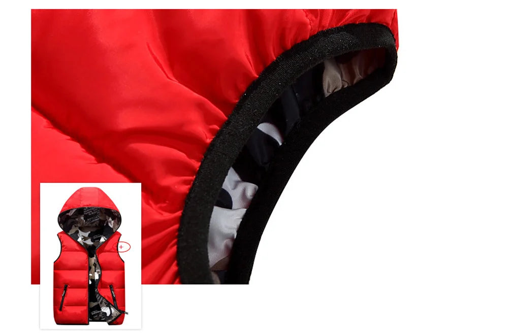 Gilet Da Uomo Invernale Senza Maniche Imbottito In Cotone Caldo Double Wear Abbigliamento Da Esterno Autunnale
