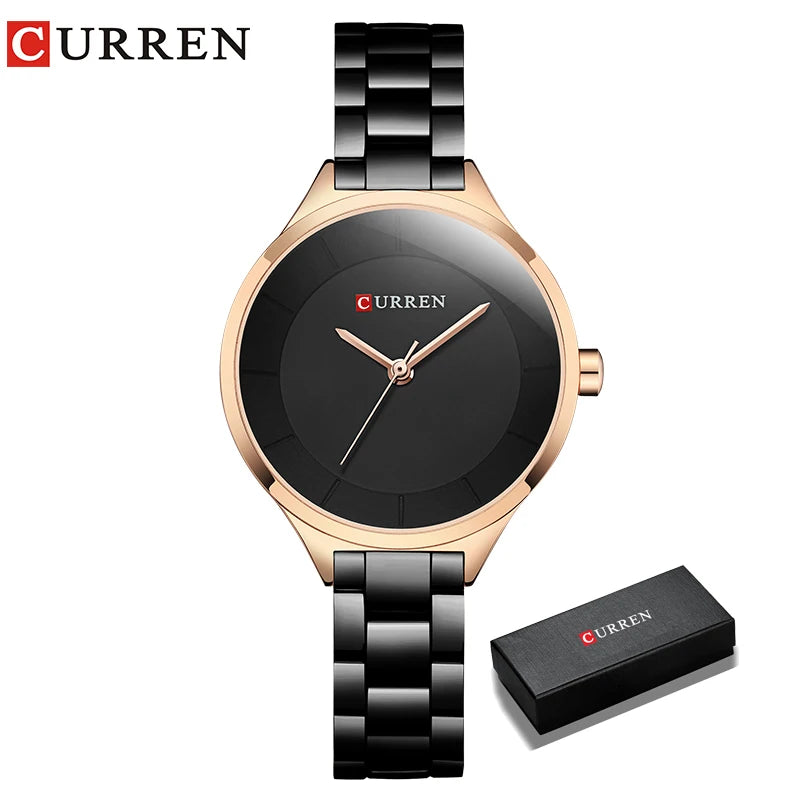 Curren Orologio Da Donna Quarzo Cinturino In Acciaio Inossidabile Resistente All Acqua 34mm Rotondo Modello 9015