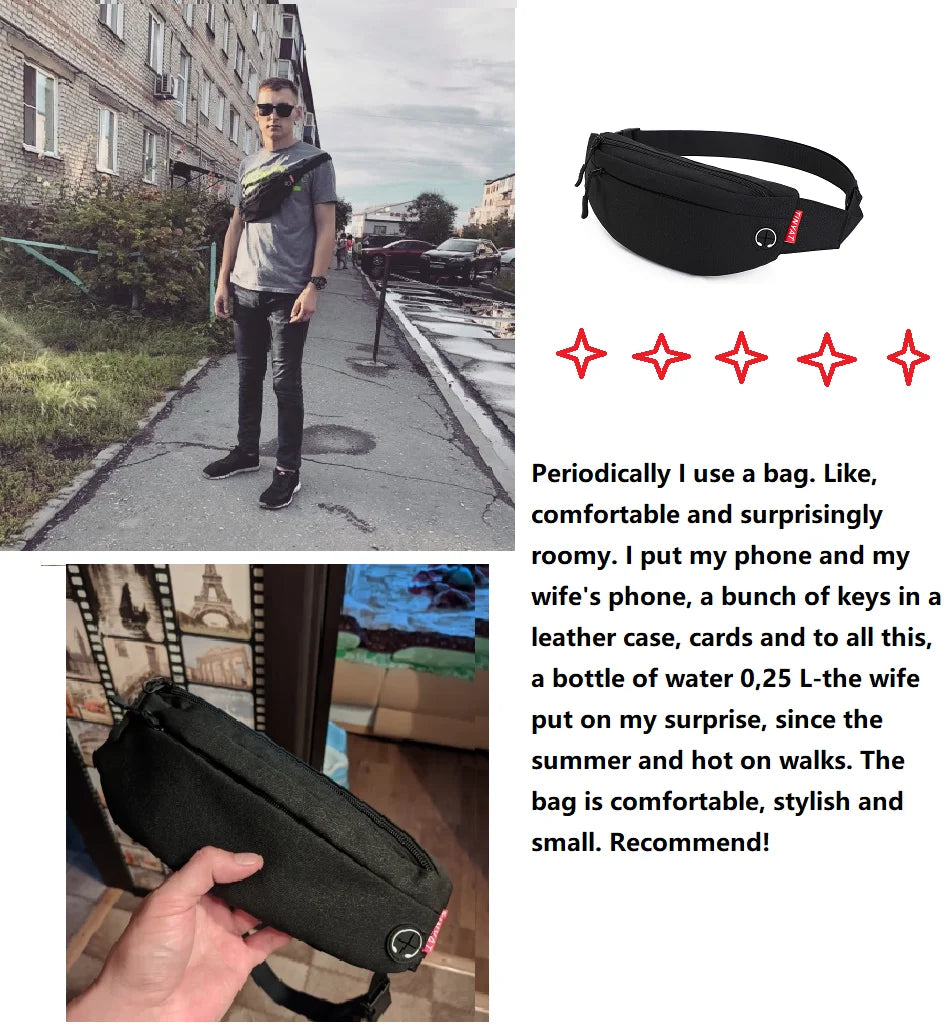 Marsupio Da Uomo Borsa Da Viaggio Cintura Per Telefono Grande Casual Fanny Banana Bag Tasche Sui Fianchi