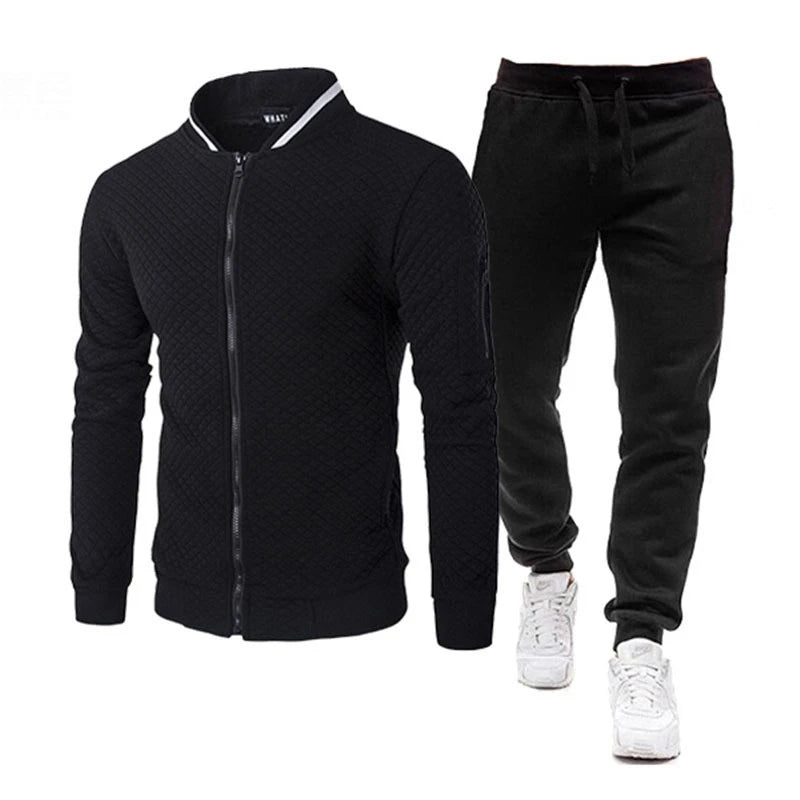 Set di abbigliamento sportivo da uomo Tuta da uomo di marca Abbigliamento sportivo da fitness Due pezzi Giacca a maniche lunghe + Pantaloni Tuta da uomo casual