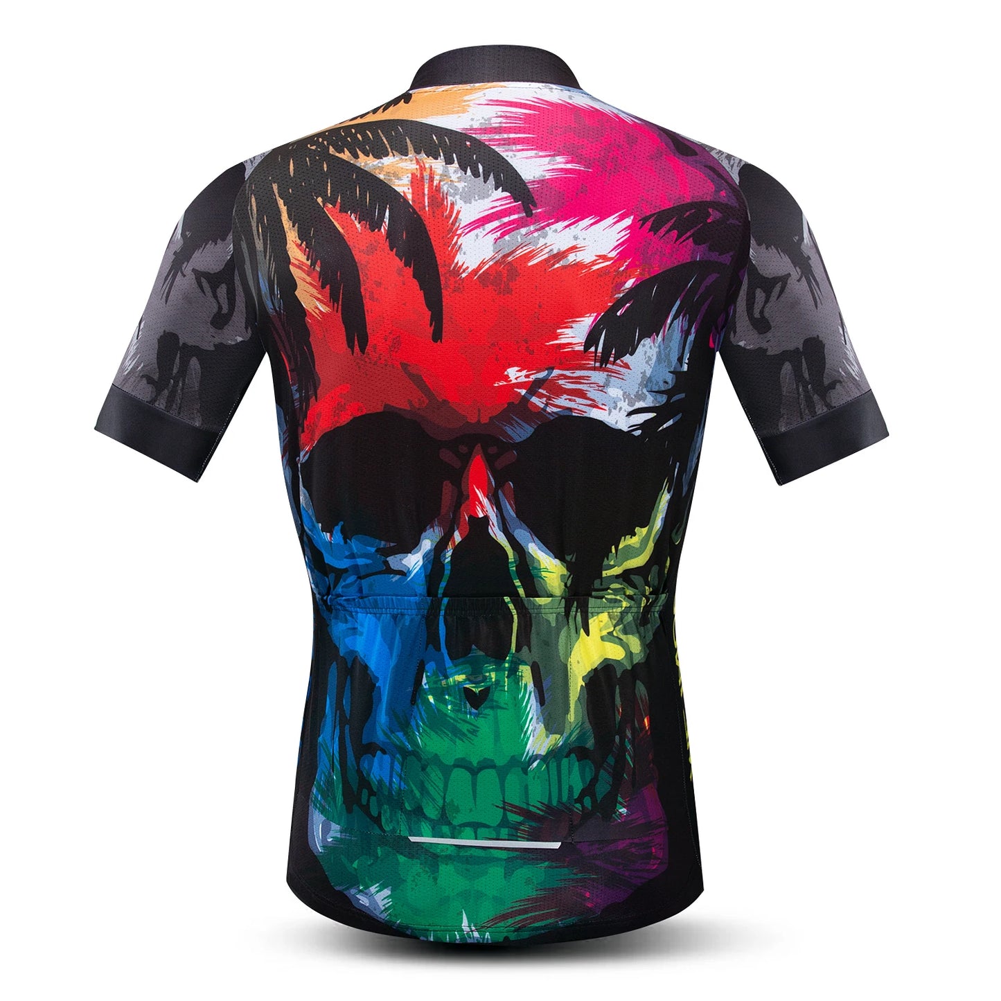 Jersey Da Ciclismo Uomo Skull Traspirante Estate Quick Dry Anti Sudore Riflettente Con Tasche MTB