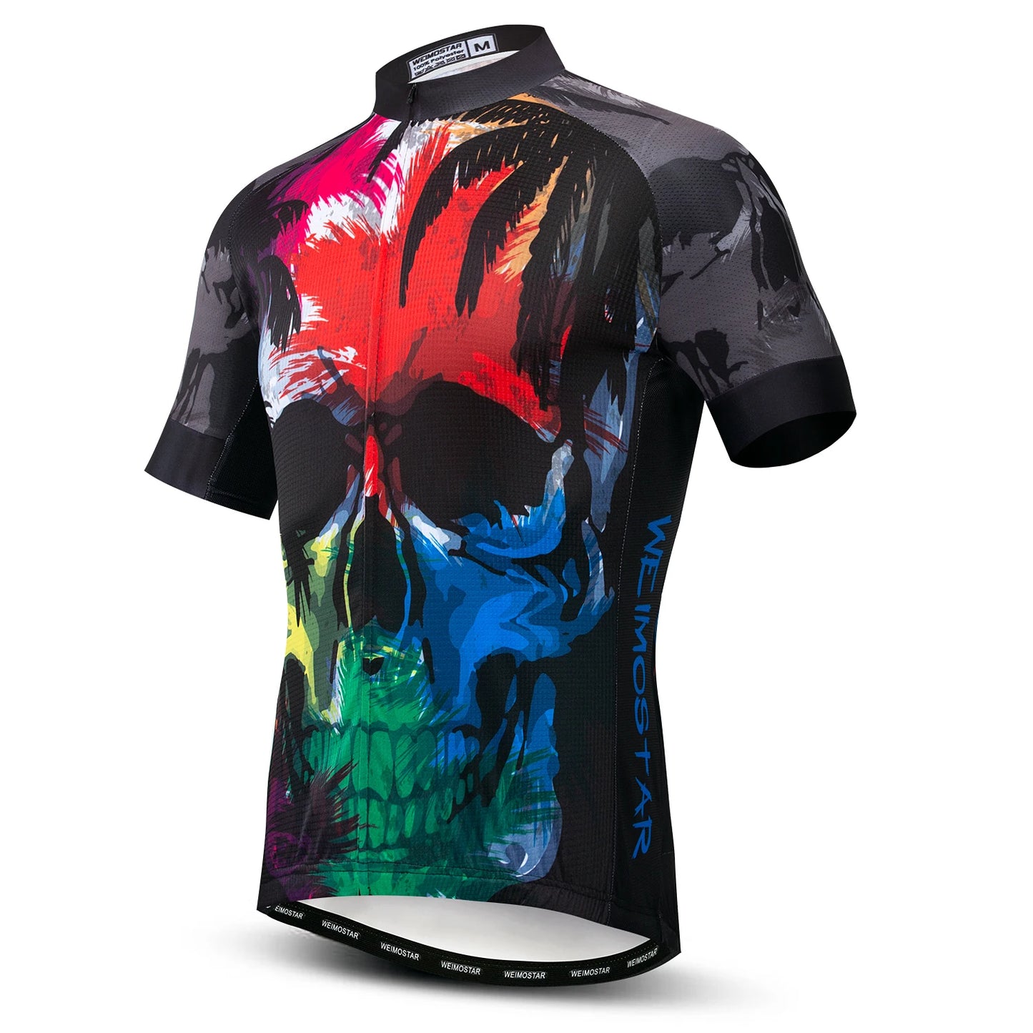 Jersey Da Ciclismo Uomo Skull Traspirante Estate Quick Dry Anti Sudore Riflettente Con Tasche MTB