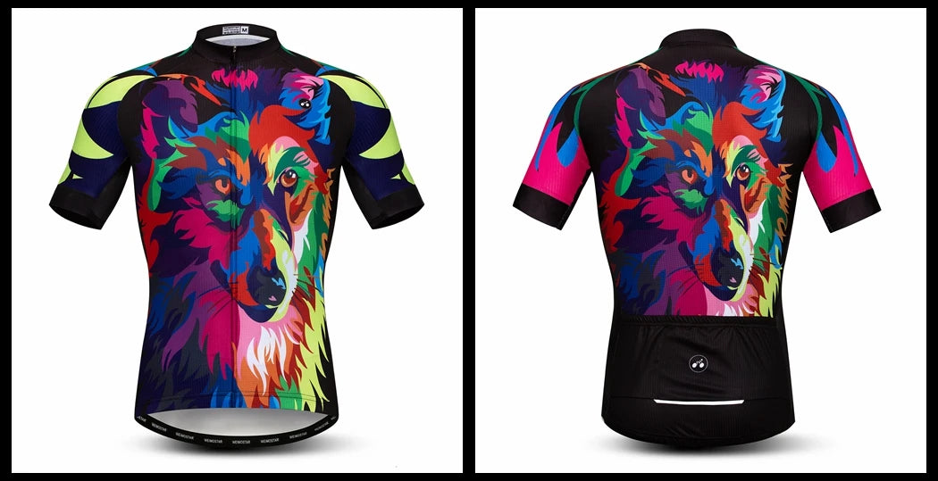 Jersey Da Ciclismo Uomo Skull Traspirante Estate Quick Dry Anti Sudore Riflettente Con Tasche MTB