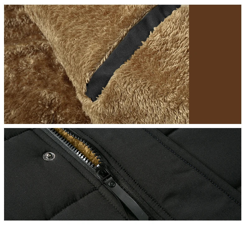 Parka Da Uomo Invernale Antivento Caldo Con Cappuccio E Collo In Pelliccia Giacca Spessa Classica Casual