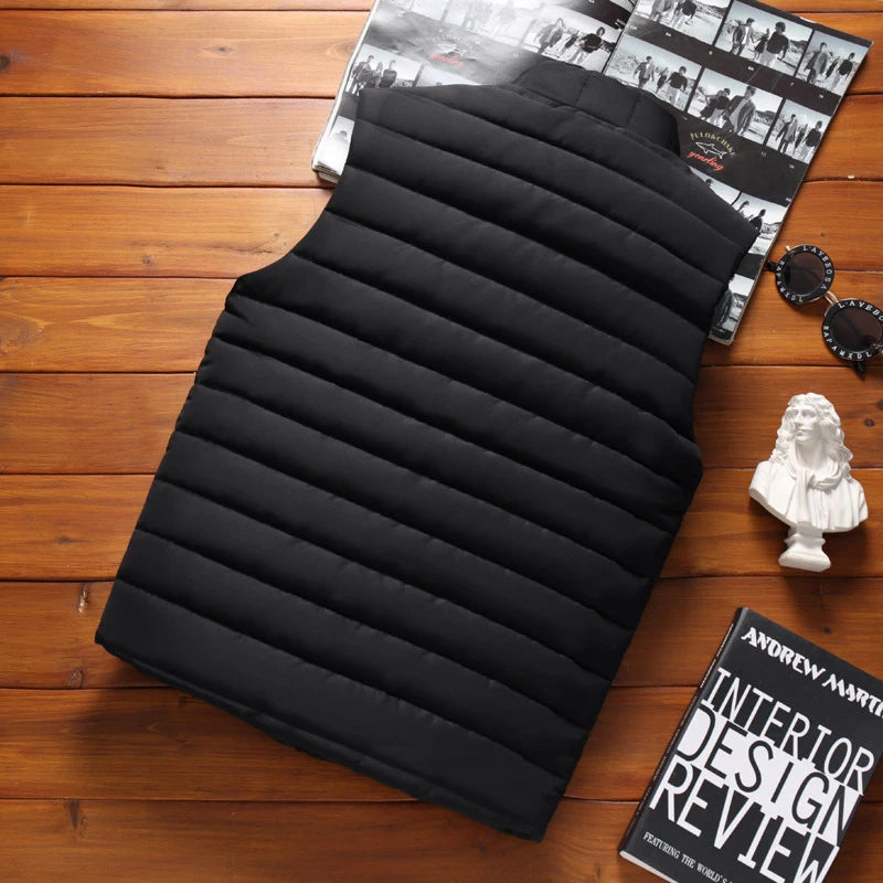 Gilet Senza Maniche Da Uomo Imbottito In Cotone Colletto Alla Coreana Inverno Moda 5XL