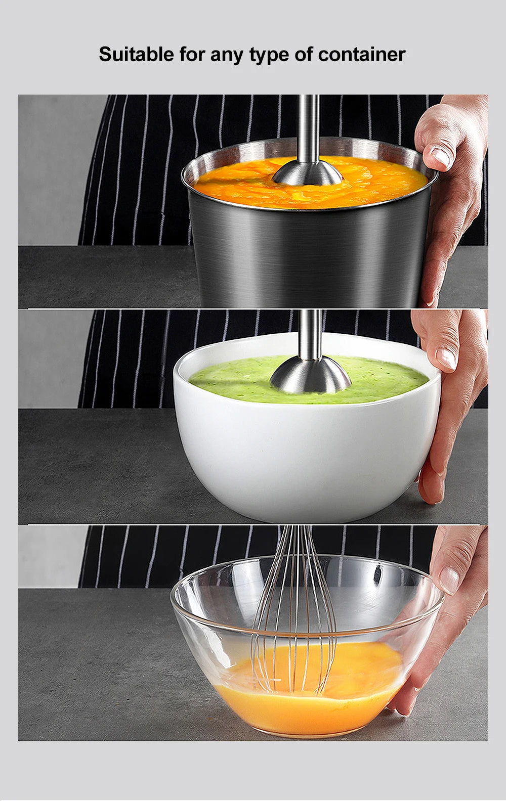 Frullatore A Immersione Biolomix 4 In 1 Ad Alta Potenza 1200 W Lame In Acciaio Inox Con Tazza Tritatutto E Frullato