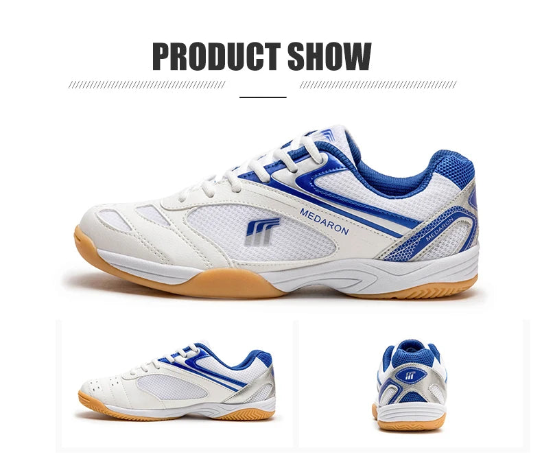 Quaoar Nuove Scarpe Da Ping Pong Professionali Per Uomo E Donna Antiscivolo Leggere Sneakers Da Badminton Blu Rosse
