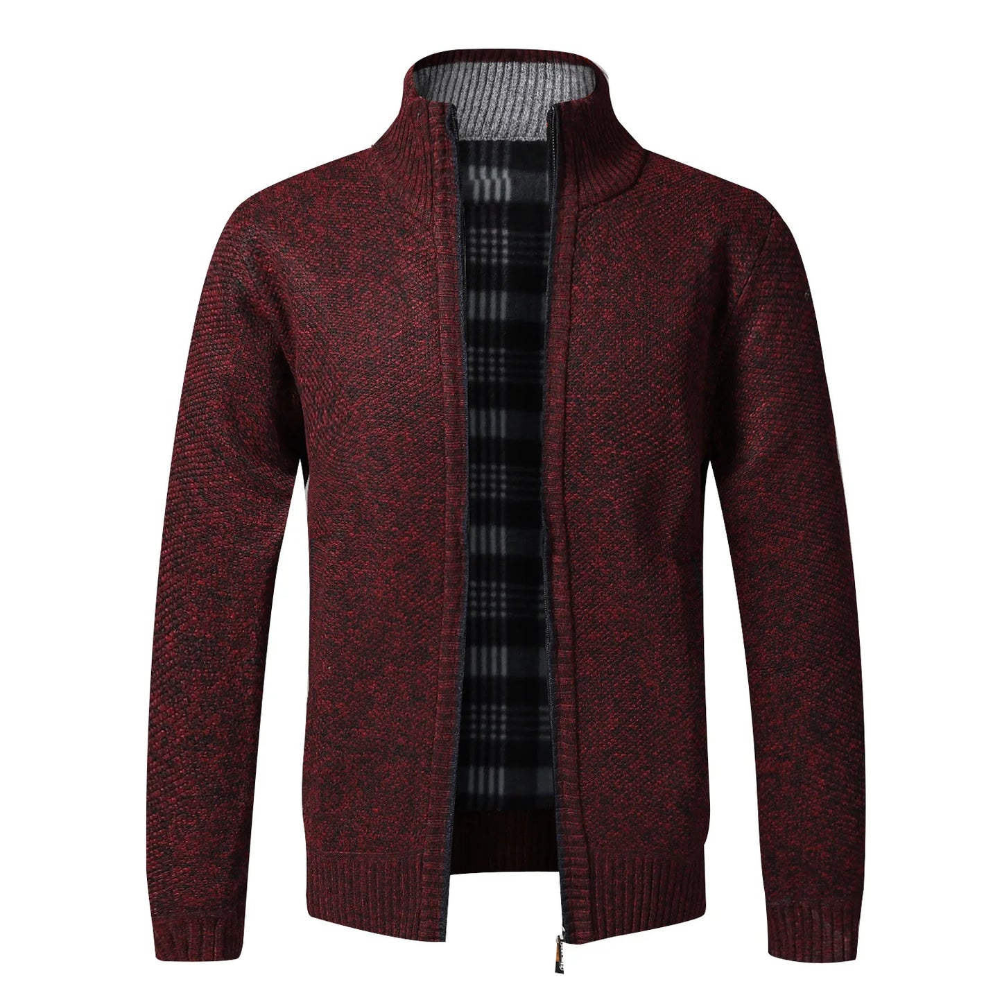 Cardigan Da Uomo In Pile Caldo Con Cerniera Slim Fit Lavorato A Maglia Premium Per Inverno Elegante