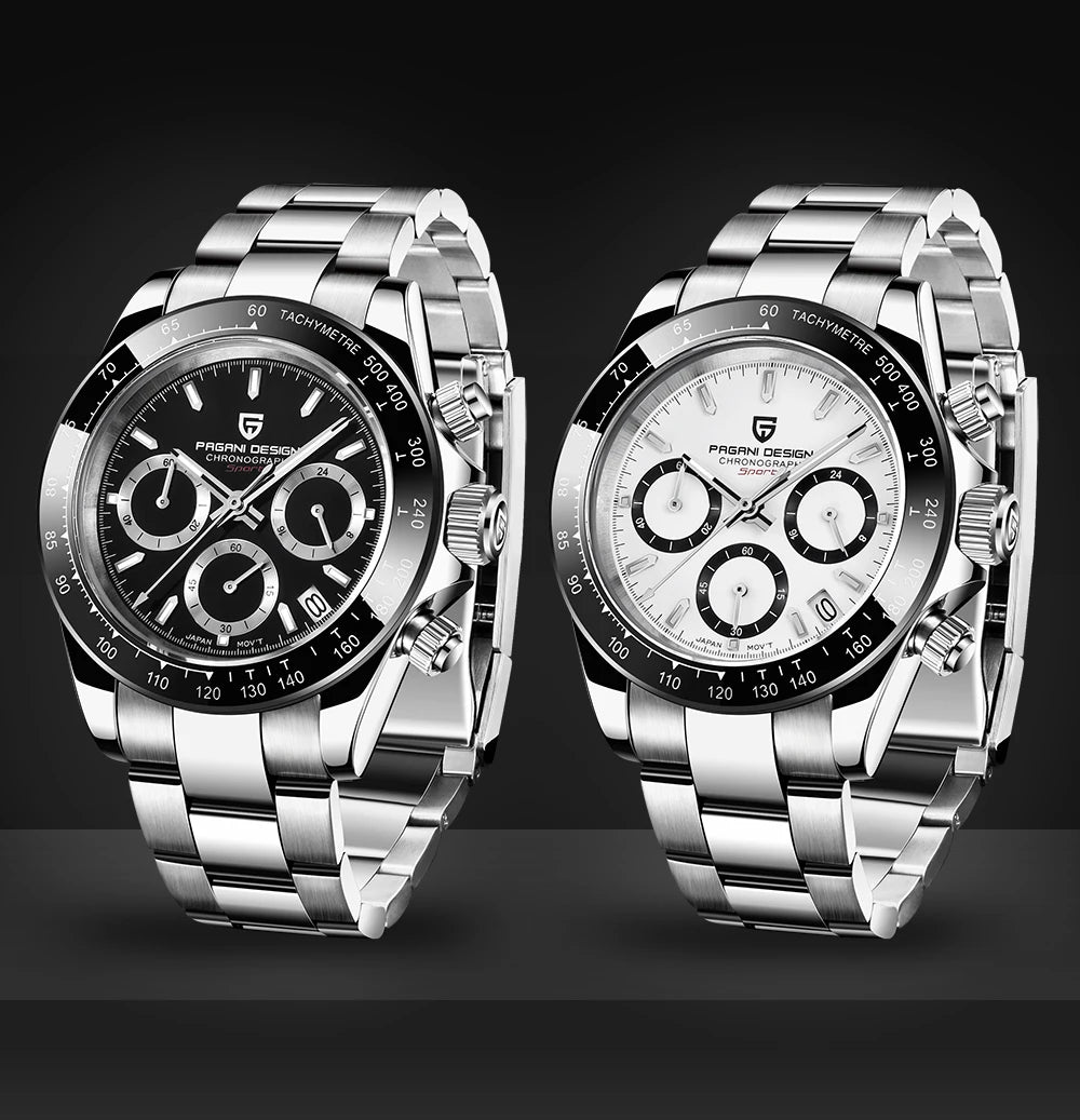 PAGANI DESIGN 2024 PD1644 Orologio Da Polso Uomo Quarzo Cronografo 100M Vetro Zaffiro Quadrante Meteorite