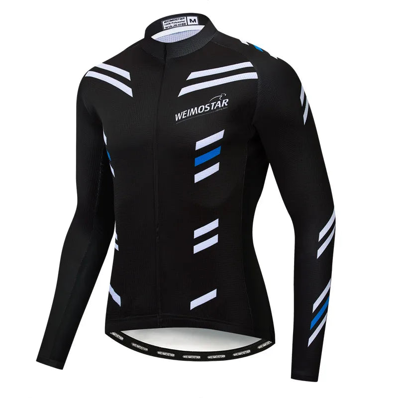 Weimostar Maglia Ciclismo Uomo Manica Lunga Autunno MTB Strada Traspirante Con Tasche Abbigliamento Per Bicicletta