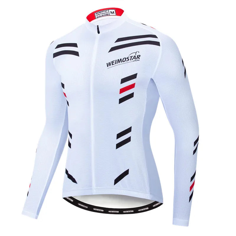 Weimostar Maglia Ciclismo Uomo Manica Lunga Autunno MTB Strada Traspirante Con Tasche Abbigliamento Per Bicicletta