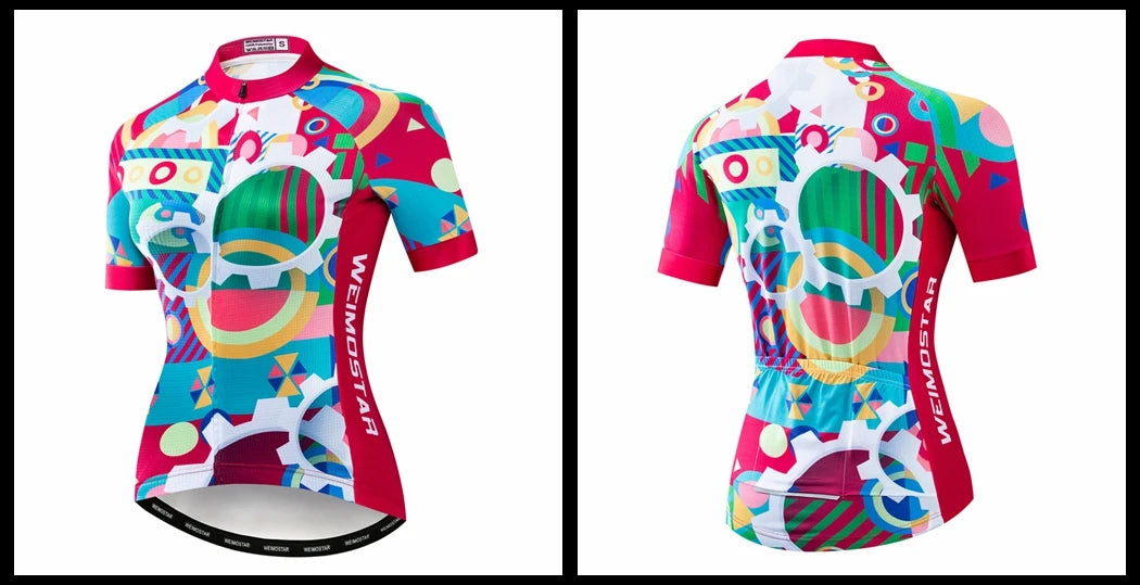 Weimostar Pro Maglia Da Ciclismo Donna Skull Traspirante Con Tasche Riflettente Quick Dry Estate MTB