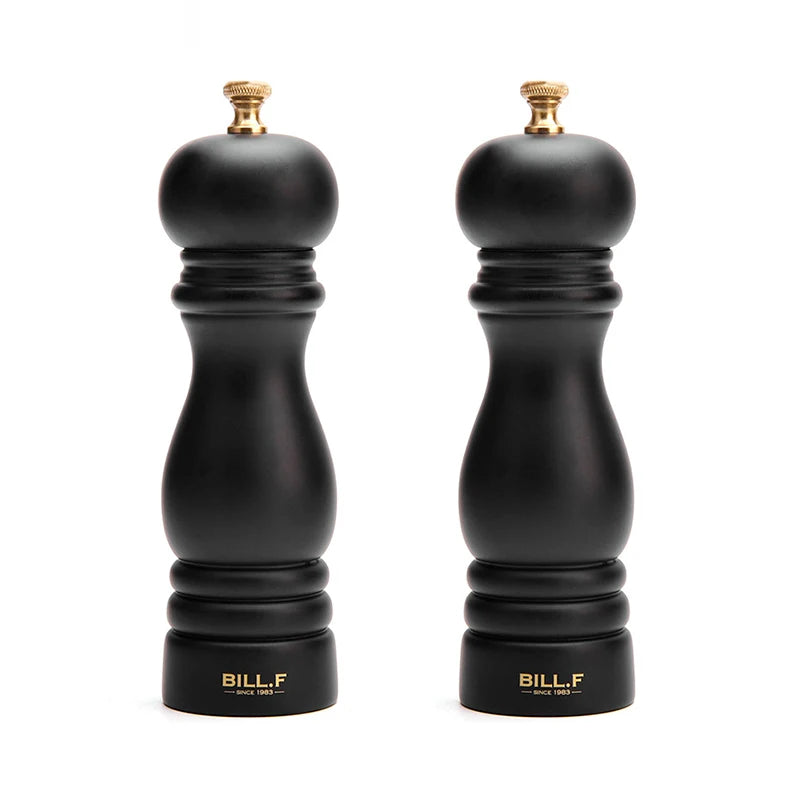 Set Da 2 Pezzi Macinapepe E Salino In Legno Con Rotore In Ceramica Regolabile Da 7 Pollici