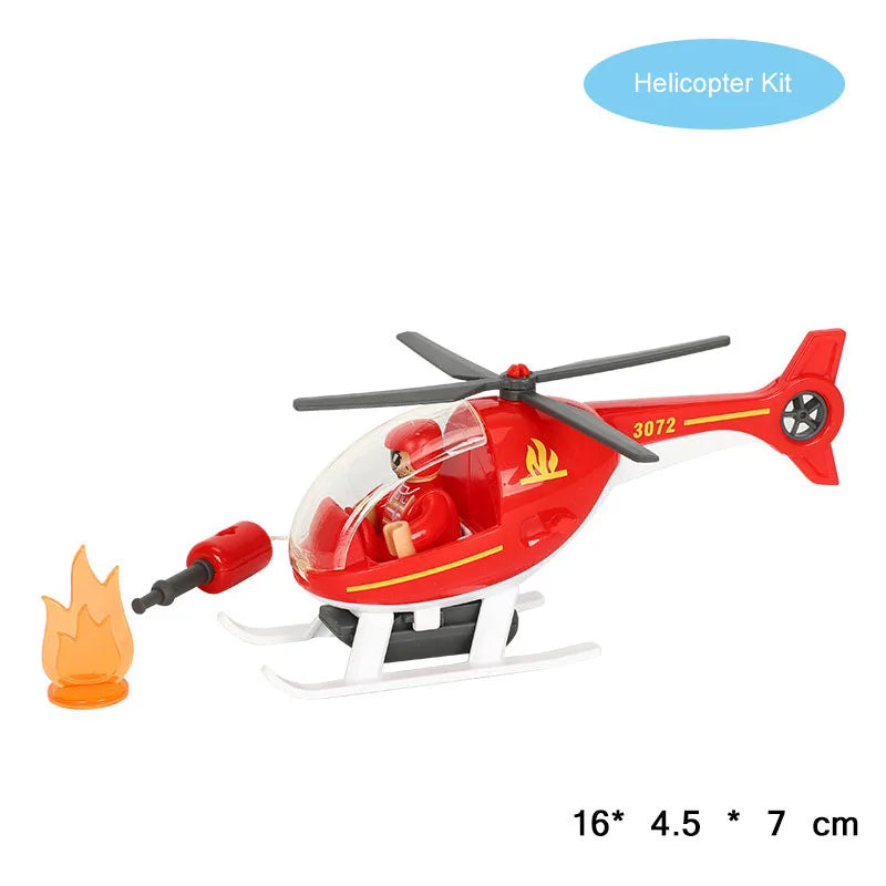 Nuovo Treno Magnetico Per Bambini Con Camion Pompieri Ambulanza Polizia Compatibile Brio In Legno