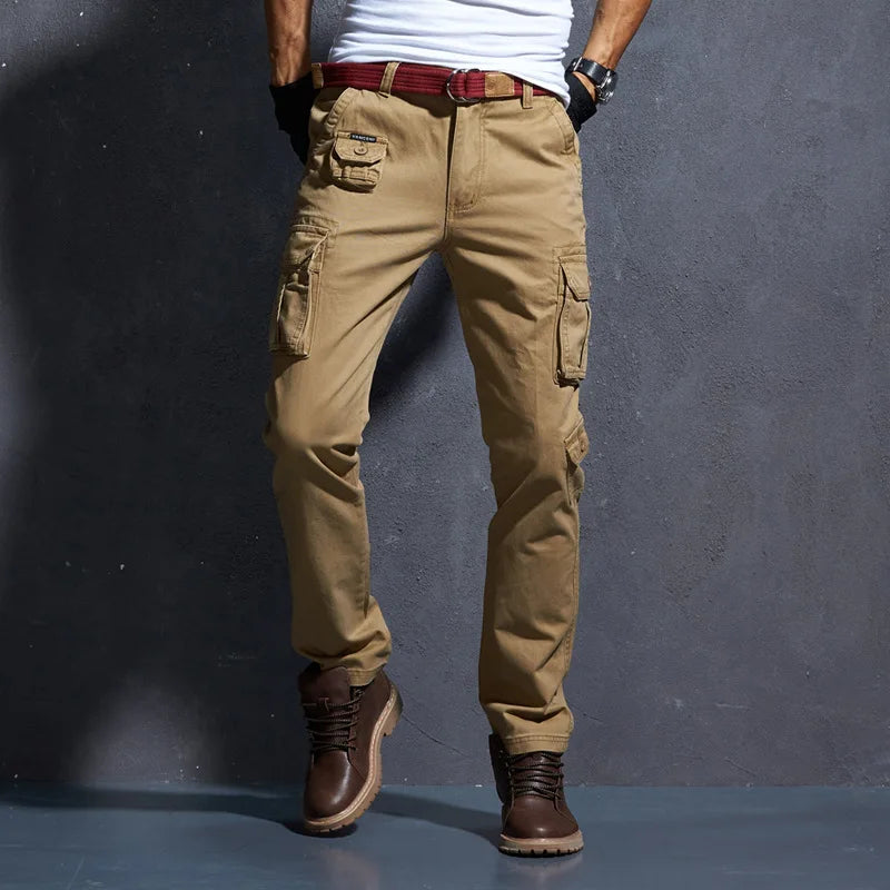 Pantaloni Cargo Uomo Mimetici Con Tasche Molteplici Pantaloni Larghi Casuali In Cotone