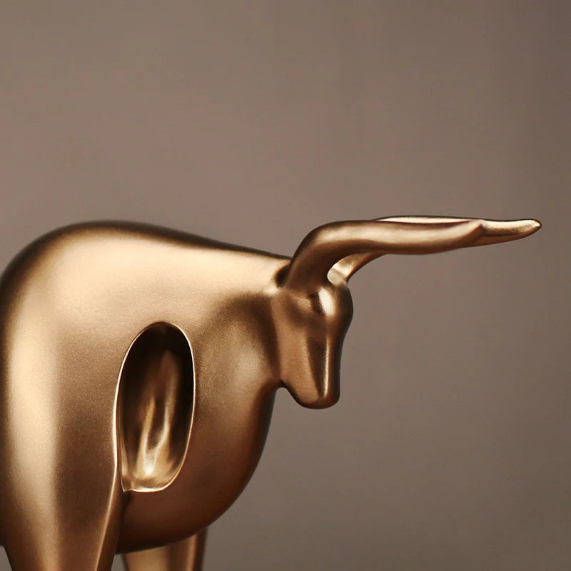 Decorazione In Resina Toro Dorato Scultura Moderna Astratta Geometrica Per La Casa Regalo Elegante