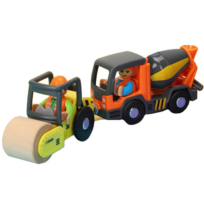 Nuovo Treno Magnetico Per Bambini Con Camion Pompieri Ambulanza Polizia Compatibile Brio In Legno