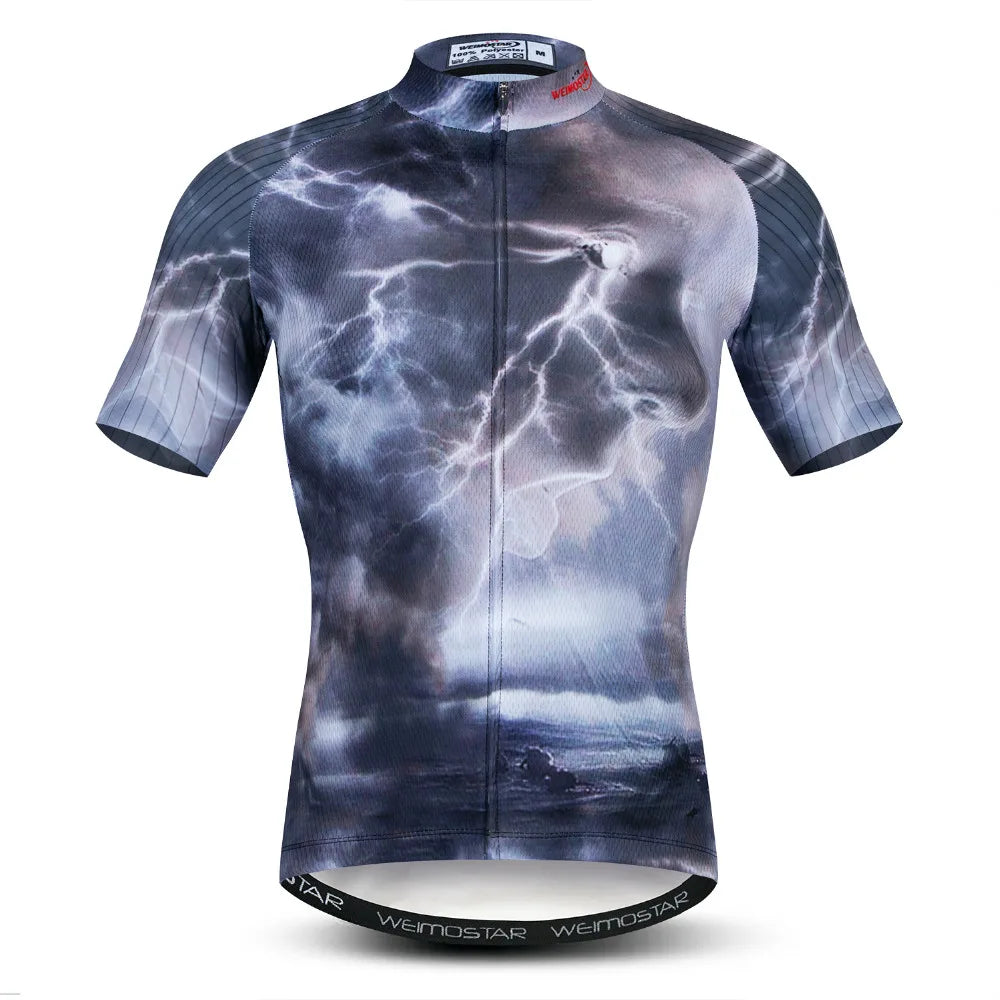 Maglia Ciclismo Estiva Uomo Traspirante A Maniche Corte Con Tasche Per Mountain Bike