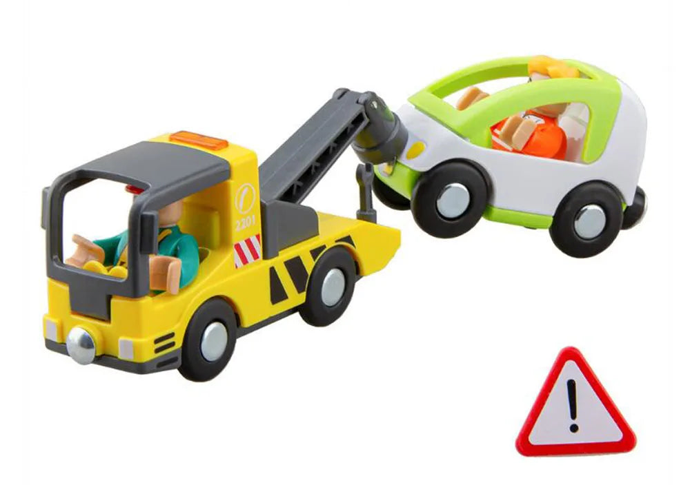 Nuovo Treno Magnetico Per Bambini Con Camion Pompieri Ambulanza Polizia Compatibile Brio In Legno