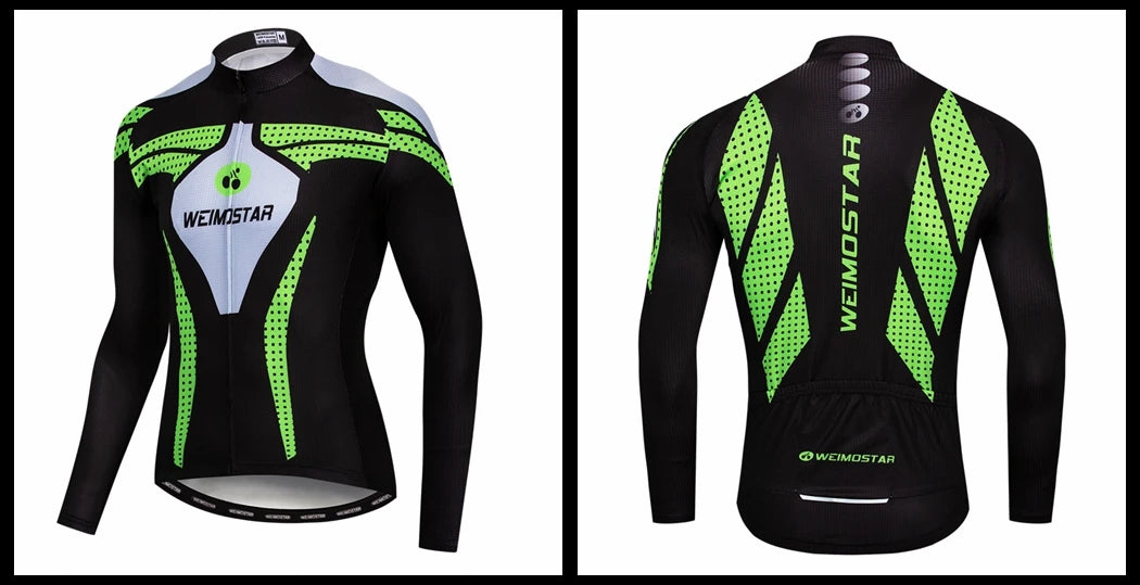 Weimostar Maglia Ciclismo Uomo Manica Lunga Autunno MTB Strada Traspirante Con Tasche Abbigliamento Per Bicicletta