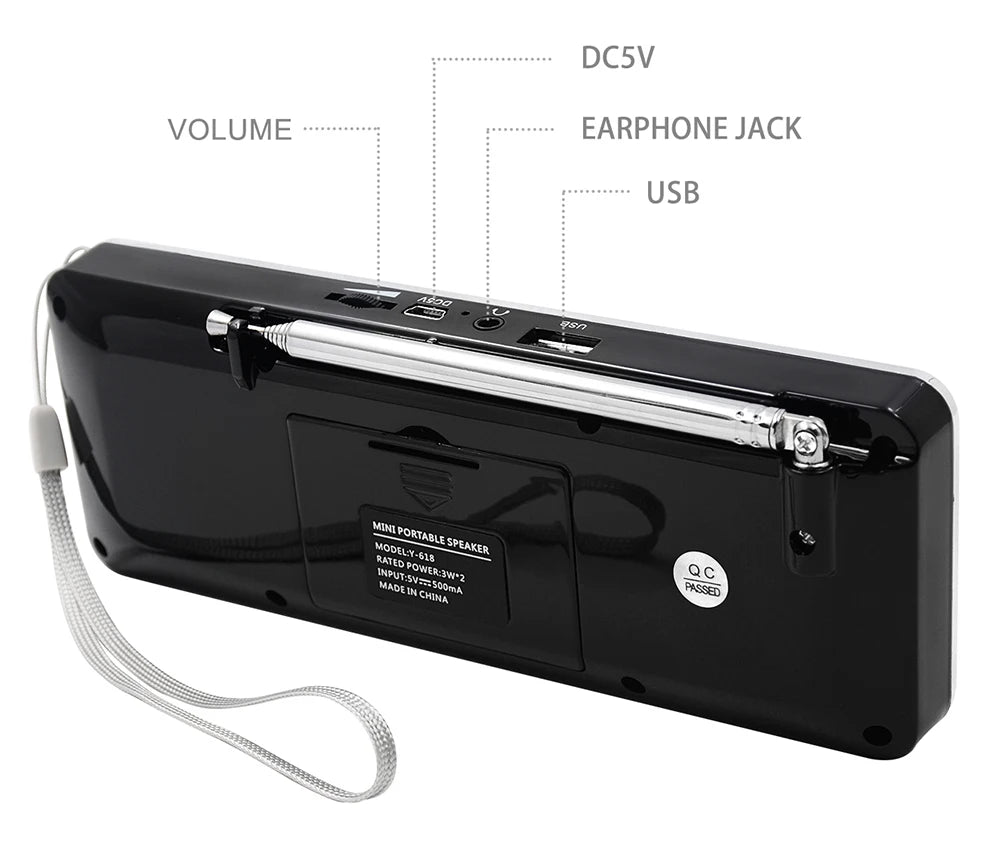 Lefon Ricevitore Radio FM Digitale Portatile Con Altoparlante Lettore MP3 USB Scheda TF Display LED Spegnimento Dell Ora
