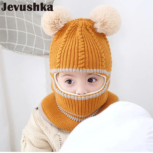 Cappellino Passamontagna Invernale Per Neonati E Bambini Con Fodera In Pile E Orecchie Da Gatto HT073