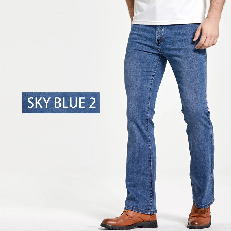 Jeans Da Uomo Con Taglio A Stivale Slim Fit Blu Neri Elasticizzati Denim Classici Firmati